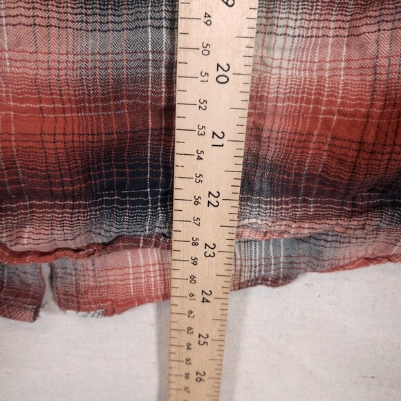 Dylan True Grit Snap Shirt Womens Medium Long Sleeve Plaid Pockets FLAWS - Picture 5 of 9
